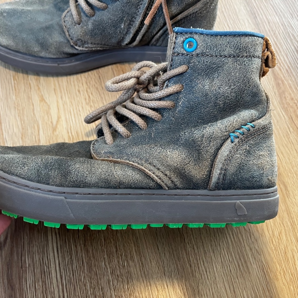 Satorisan Green Hilda Lace Up Suede Crone Ankle Boot - Picture 6 of 11